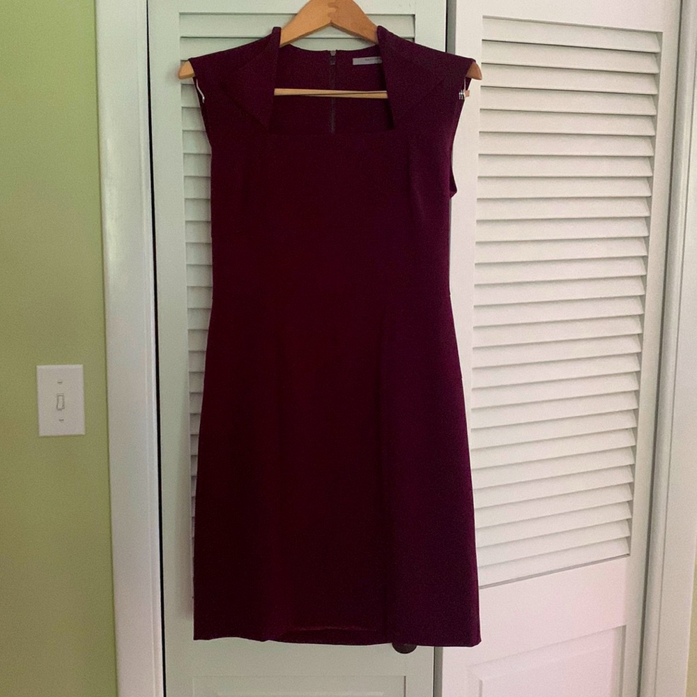 Marc Anthony Cap Sleeve, Shift, Princess seams Burgundy Dress